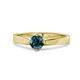 1 - Neve Signature Blue Diamond 4 Prong Solitaire Engagement Ring 