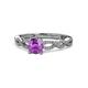 1 - Anwil Signature Amethyst and Diamond Engagement Ring 