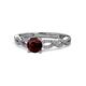 1 - Anwil Signature Red Garnet and Diamond Engagement Ring 