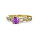 1 - Anwil Signature Amethyst and Diamond Engagement Ring 
