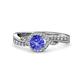 1 - Nebia Signature Tanzanite and Diamond Bypass Womens Engagement Ring 