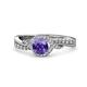 1 - Nebia Signature Iolite and Diamond Bypass Womens Engagement Ring 