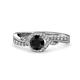 1 - Nebia Signature Black and White Diamond Bypass Womens Engagement Ring 
