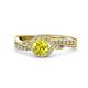 1 - Nebia Signature Yellow and White Diamond Bypass Womens Engagement Ring 