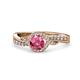 1 - Nebia Signature Pink Tourmaline and Diamond Bypass Womens Engagement Ring 