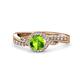 1 - Nebia Signature Peridot and Diamond Bypass Womens Engagement Ring 