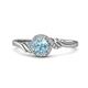 1 - Oriana Signature Aquamarine and Diamond Engagement Ring 