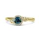 1 - Oriana Signature Blue and White Diamond Engagement Ring 