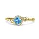 1 - Oriana Signature Blue Topaz and Diamond Engagement Ring 