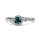 1 - Oriana Signature Blue and White Diamond Engagement Ring 