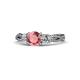 1 - Alika Signature Pink Tourmaline and Diamond Three Stone Engagement Ring 