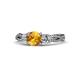 1 - Alika Signature Citrine and Diamond Three Stone Engagement Ring 