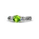 1 - Alika Signature Peridot and Diamond Three Stone Engagement Ring 