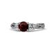 1 - Alika Signature Red Garnet and Diamond Three Stone Engagement Ring 