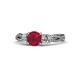 1 - Alika Signature Ruby and Diamond Three Stone Engagement Ring 