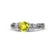 1 - Alika Signature Yellow and White Diamond Three Stone Engagement Ring 