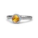 1 - Syna Signature Round Diamond and Citrine Halo Engagement Ring 