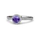 1 - Syna Signature Iolite and Diamond Halo Engagement Ring 