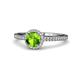1 - Syna Signature Peridot and Diamond Halo Engagement Ring 