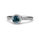 1 - Syna Signature Blue and White Diamond Halo Engagement Ring 