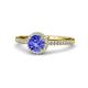 1 - Syna Signature Tanzanite and Diamond Halo Engagement Ring 