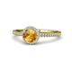 1 - Syna Signature Citrine and Diamond Halo Engagement Ring 