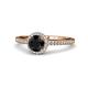 1 - Syna Signature Black and White Diamond Halo Engagement Ring 