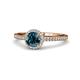 1 - Syna Signature Blue and White Diamond Halo Engagement Ring 