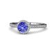 1 - Syna Signature Tanzanite and Diamond Halo Engagement Ring 