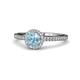 1 - Syna Signature Aquamarine and Diamond Halo Engagement Ring 