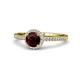 1 - Syna Signature Red Garnet and Diamond Halo Engagement Ring 