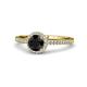 1 - Syna Signature Black and White Diamond Halo Engagement Ring 