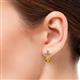 2 - Vania Citrine and Diamond Dangle Stud Earrings 