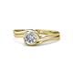 1 - Elena Signature 5.50 mm Round Diamond Bypass Solitaire Engagement Ring 