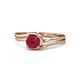 1 - Elena Signature 5.50 mm Round Ruby Bypass Solitaire Engagement Ring 
