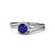 1 - Elena Signature 5.50 mm Round Blue Sapphire Bypass Solitaire Engagement Ring 