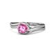 1 - Elena Signature Pink Sapphire Bypass Solitaire Engagement Ring 