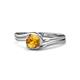 1 - Elena Signature 5.50 mm Round Citrine Bypass Solitaire Engagement Ring 
