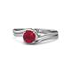 1 - Elena Signature 5.50 mm Round Ruby Bypass Solitaire Engagement Ring 