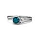 1 - Elena Signature 5.50 mm Round London Blue Topaz Bypass Solitaire Engagement Ring 