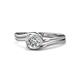 1 - Elena Signature 5.50 mm Round Diamond Bypass Solitaire Engagement Ring 