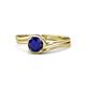 1 - Elena Signature 5.50 mm Round Blue Sapphire Bypass Solitaire Engagement Ring 