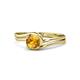 1 - Elena Signature 5.50 mm Round Citrine Bypass Solitaire Engagement Ring 