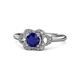 1 - Kyra Signature Blue Sapphire and Diamond Engagement Ring 