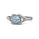 1 - Kyra Signature Aquamarine and Diamond Engagement Ring 