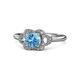 1 - Kyra Signature Blue Topaz and Diamond Engagement Ring 