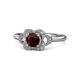 1 - Kyra Signature Red Garnet and Diamond Engagement Ring 