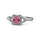 1 - Kyra Signature Rhodolite Garnet and Diamond Engagement Ring 