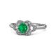 1 - Kyra Signature Emerald and Diamond Engagement Ring 