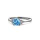 1 - Eve Signature 6.50 mm Blue Topaz and Diamond Engagement Ring 